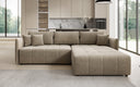Designer Ecksofa Velaro mit Schlaf- und Klappfunktion in Samt