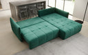 Designer Ecksofa Velaro mit Schlaf- und Klappfunktion in Samt