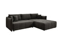 Designer Ecksofa Velaro mit Schlaf- und Klappfunktion in Samt