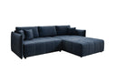 Designer Ecksofa Velaro mit Schlaf- und Klappfunktion in Samt