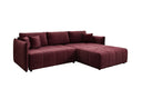 Designer Ecksofa Velaro mit Schlaf- und Klappfunktion in Samt