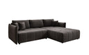 Designer Ecksofa Velaro mit Schlaf- und Klappfunktion in Samt