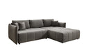 Designer Ecksofa Velaro mit Schlaf- und Klappfunktion in Samt