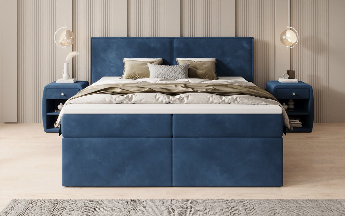 Boxspringbett Ophelia mit Schubladen in Samt