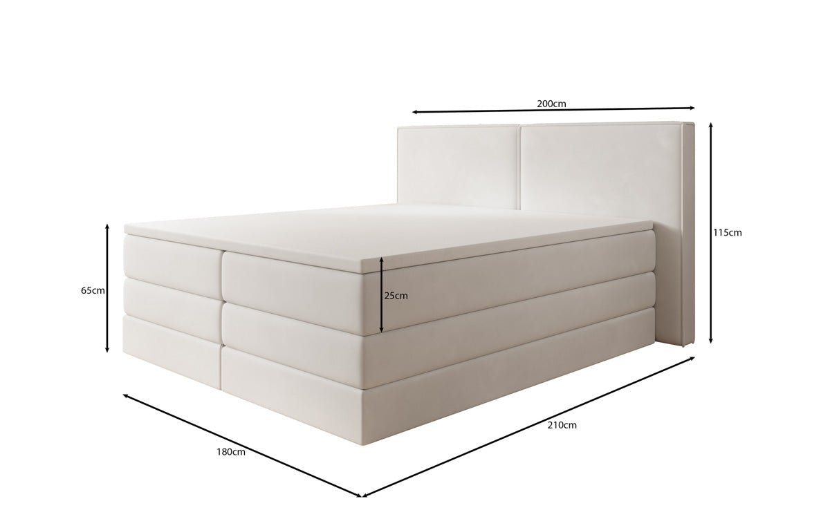 Boxspringbett Ophelia mit hochklappbarem Stauraum in Samt