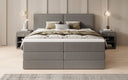 Boxspringbett Ophelia mit hochklappbarem Stauraum in Teddy Bouclé