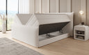 Boxspringbett Liana II mit hochklappbarem Stauraum in Teddy Bouclé
