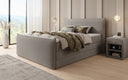 Boxspringbett Liana II mit hochklappbarem Stauraum in Teddy Bouclé