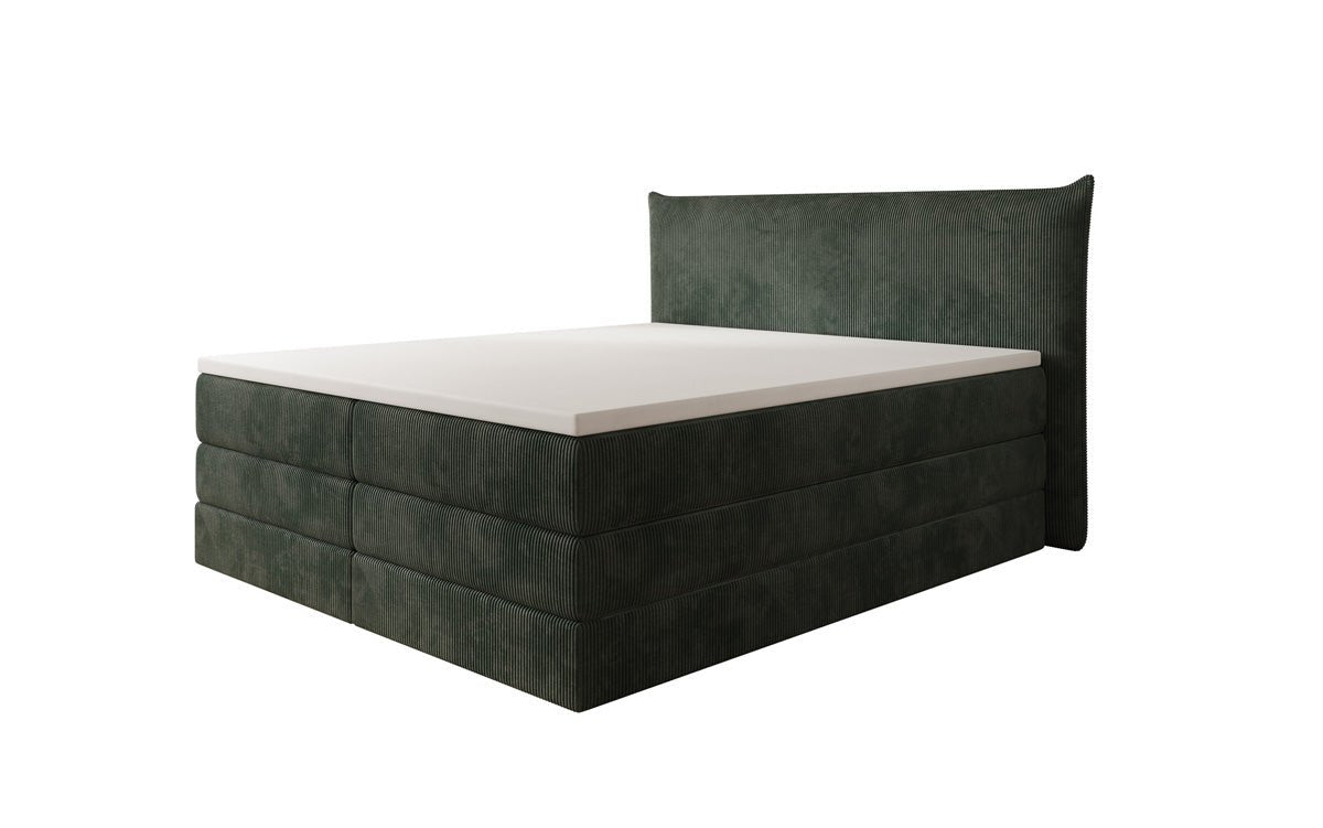 Boxspringbett Liana mit hochklappbarem Stauraum in Cord