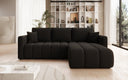 Designer Ecksofa Beatrice mit Schlaf- und Klappfunktion in Bouclé