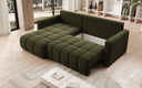 Designer Ecksofa Beatrice mit Schlaf- und Klappfunktion in Bouclé