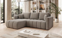 Designer Ecksofa Beatrice mit Schlaf- und Klappfunktion in Bouclé