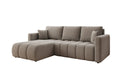Designer Ecksofa Beatrice mit Schlaf- und Klappfunktion in Bouclé