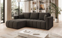 Designer Ecksofa Beatrice mit Schlaf- und Klappfunktion in Bouclé