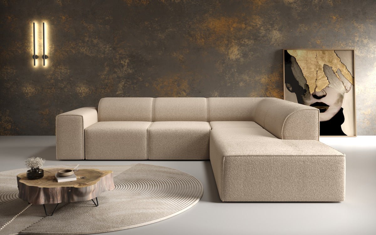 Designer Sofa Idiola L in Teddy Bouclé