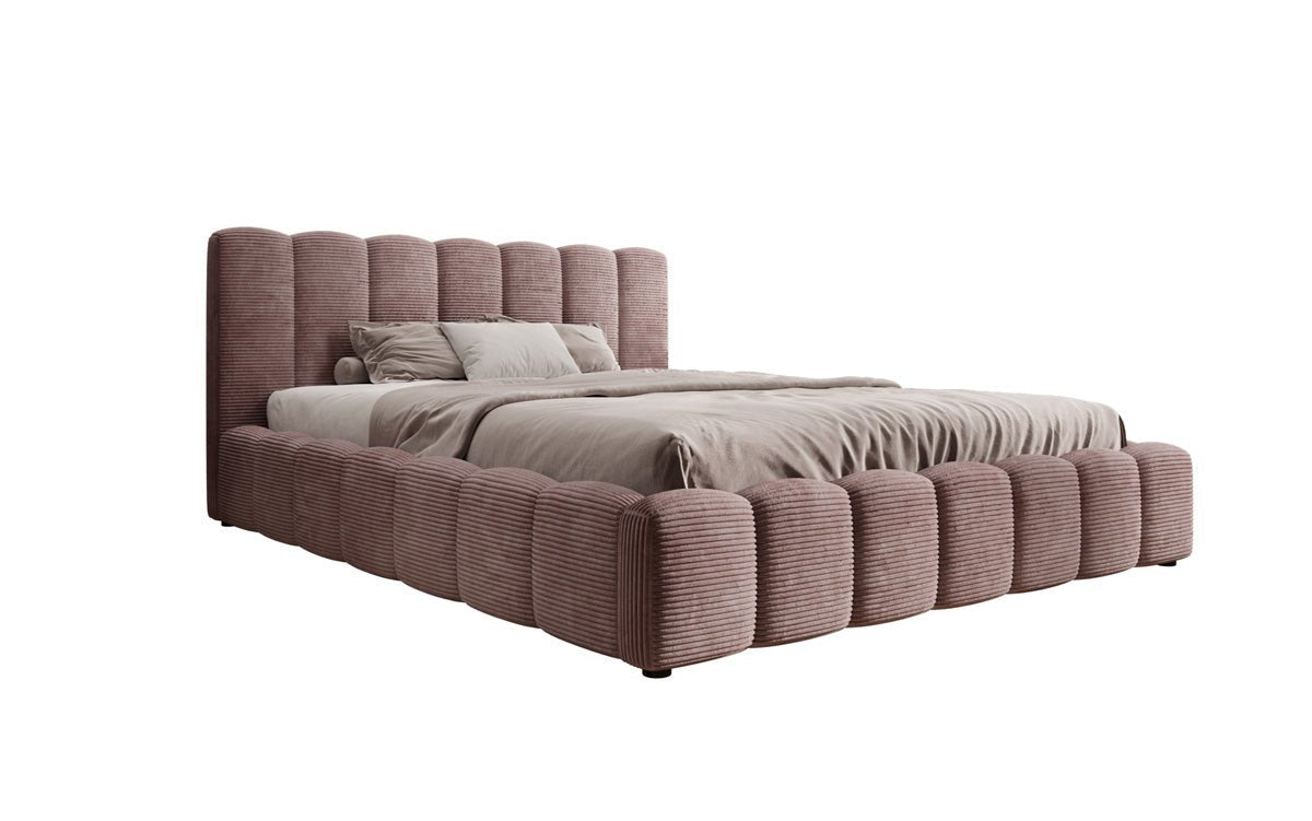 Designer Polsterbett Nuveo in Cord mit Stauraum