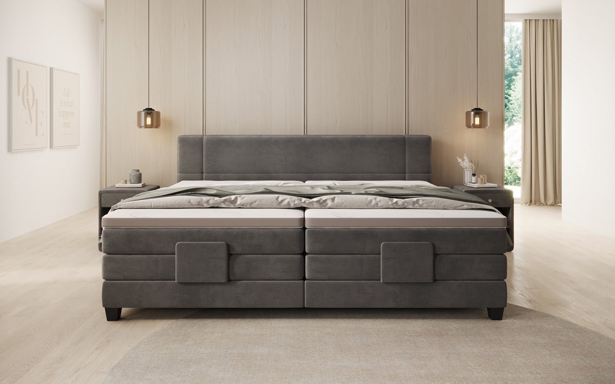 Familien Boxspringbett Noela 220/240x200 elektrisch verstellbar in Samt