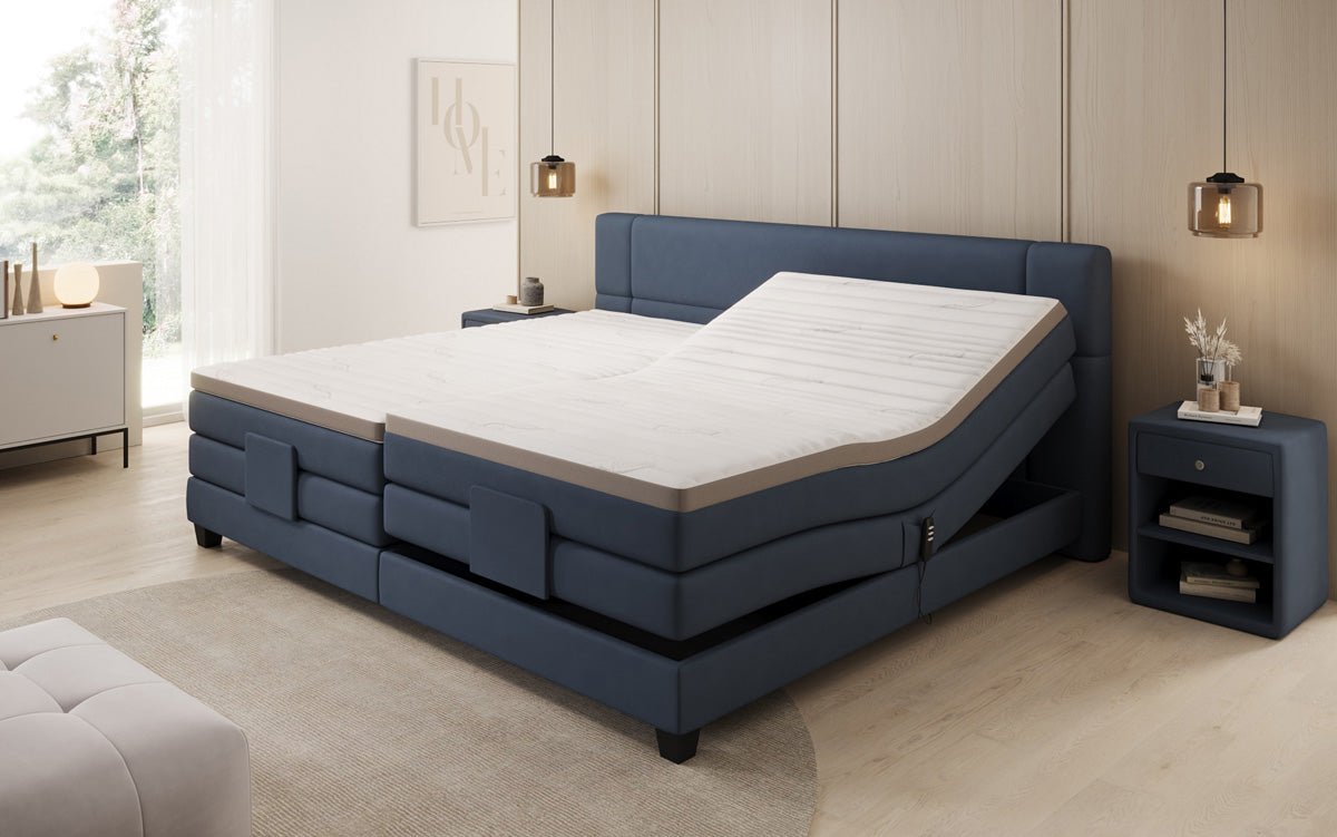 Familien Boxspringbett Noela 220/240x200 elektrisch verstellbar in Stoff