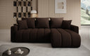Designer Ecksofa Giulio mit Schlaf- und Klappfunktion in Bouclé