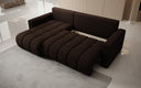 Designer Ecksofa Giulio mit Schlaf- und Klappfunktion in Bouclé