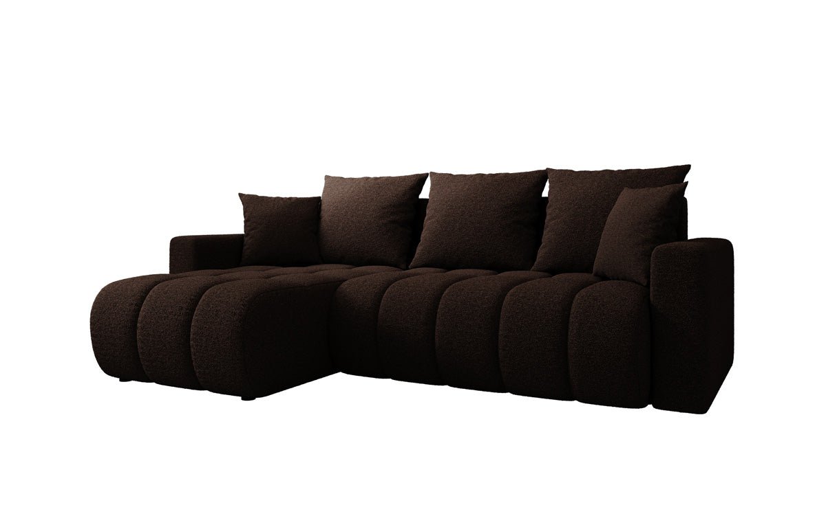 Designer Sofa Giulio L mit Schlaf- und Klappfunktion in Bouclé