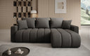 Designer Ecksofa Giulio mit Schlaf- und Klappfunktion in Bouclé