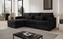 Designer Ecksofa Roma in Cord mit Schlaf- und Klappfunktion