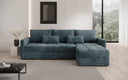 Designer Ecksofa Roma in Cord mit Schlaf- und Klappfunktion