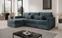 Designer Ecksofa Roma in Cord mit Schlaf- und Klappfunktion