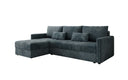 Designer Ecksofa Roma in Cord mit Schlaf- und Klappfunktion