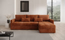 Designer Ecksofa Roma in Cord mit Schlaf- und Klappfunktion