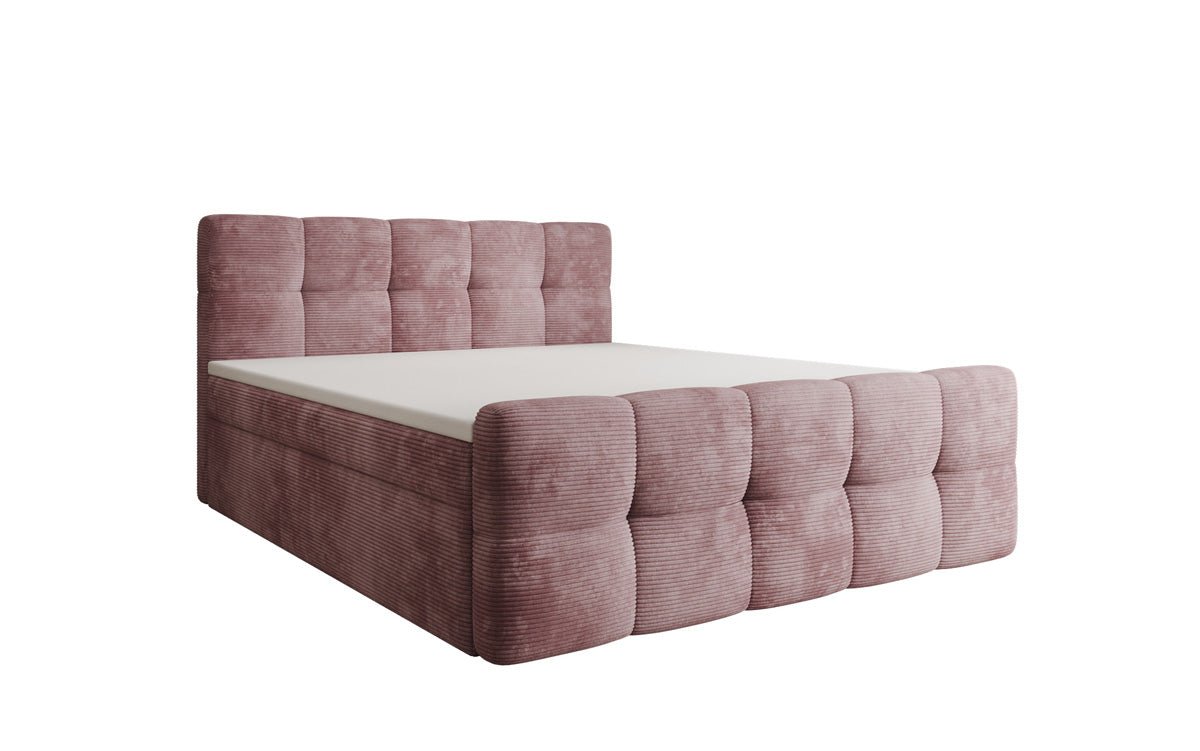 Boxspringbett Cozy in Cord mit Stauraum