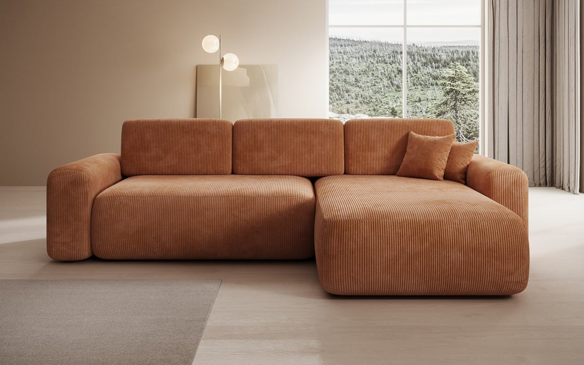 Designer Sofa Lola mit Schlaf- und Klappfunktion in Cord