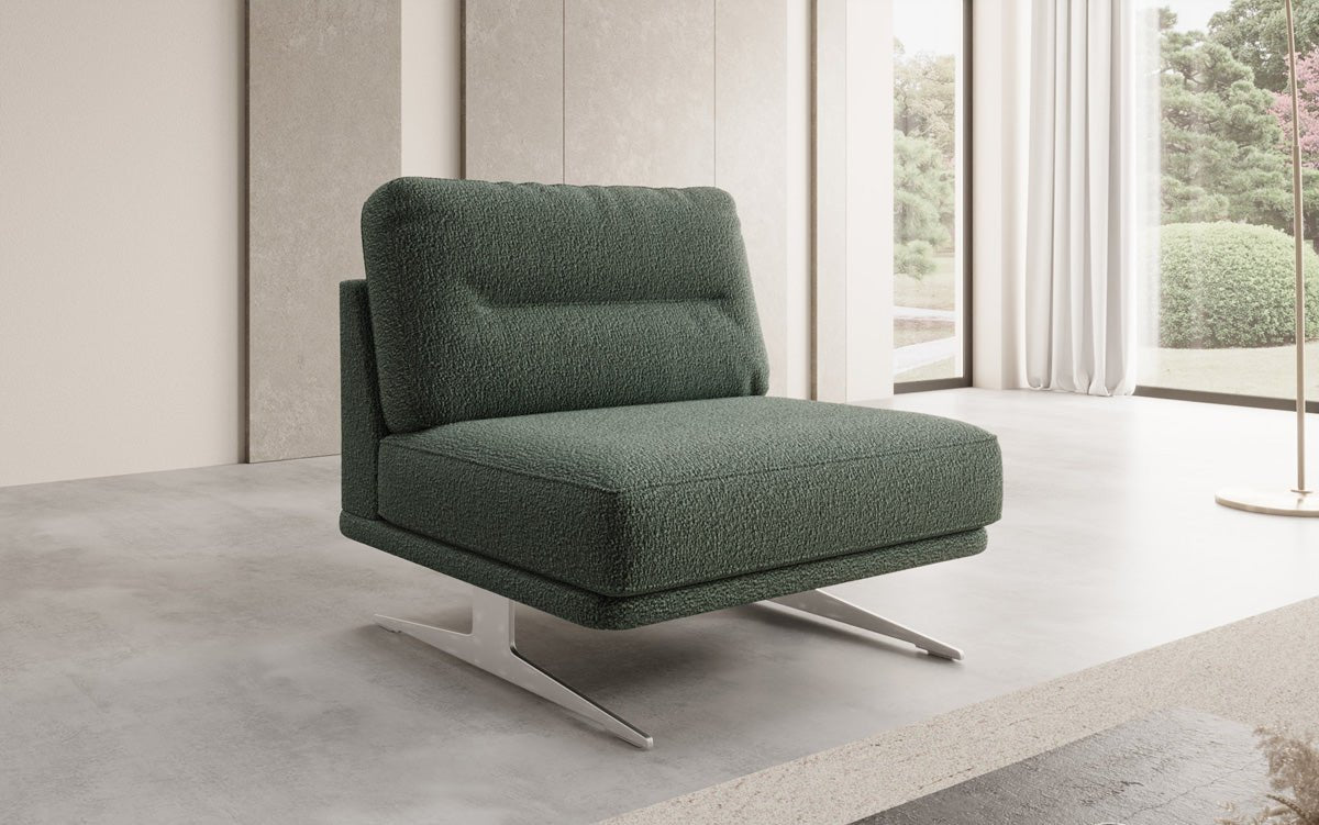 Designer Sofa-Sessel Torino ohne Armlehnen in Bouclé