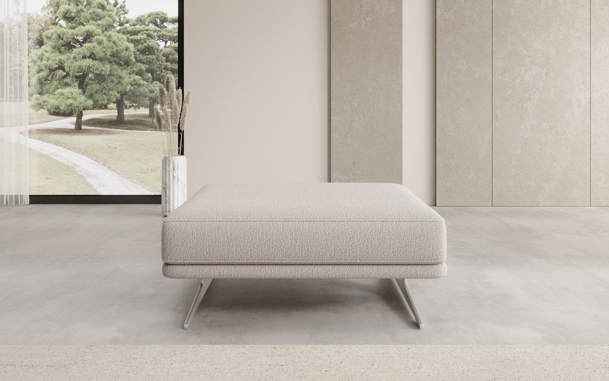 Beistellhocker Torino in Bouclé