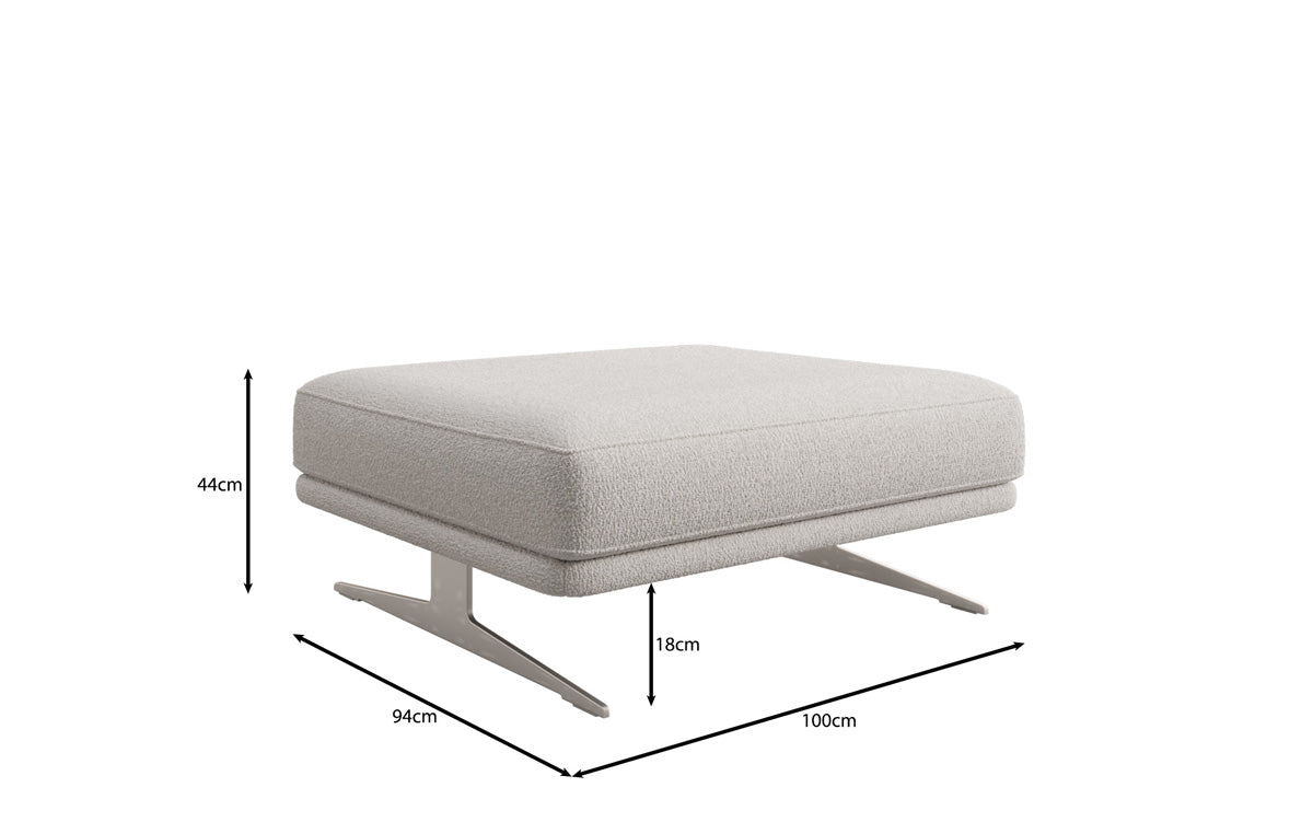 Beistellhocker Torino in Bouclé