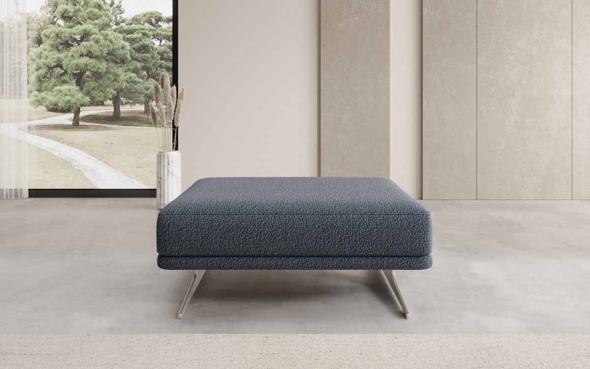 Beistellhocker Torino in Bouclé