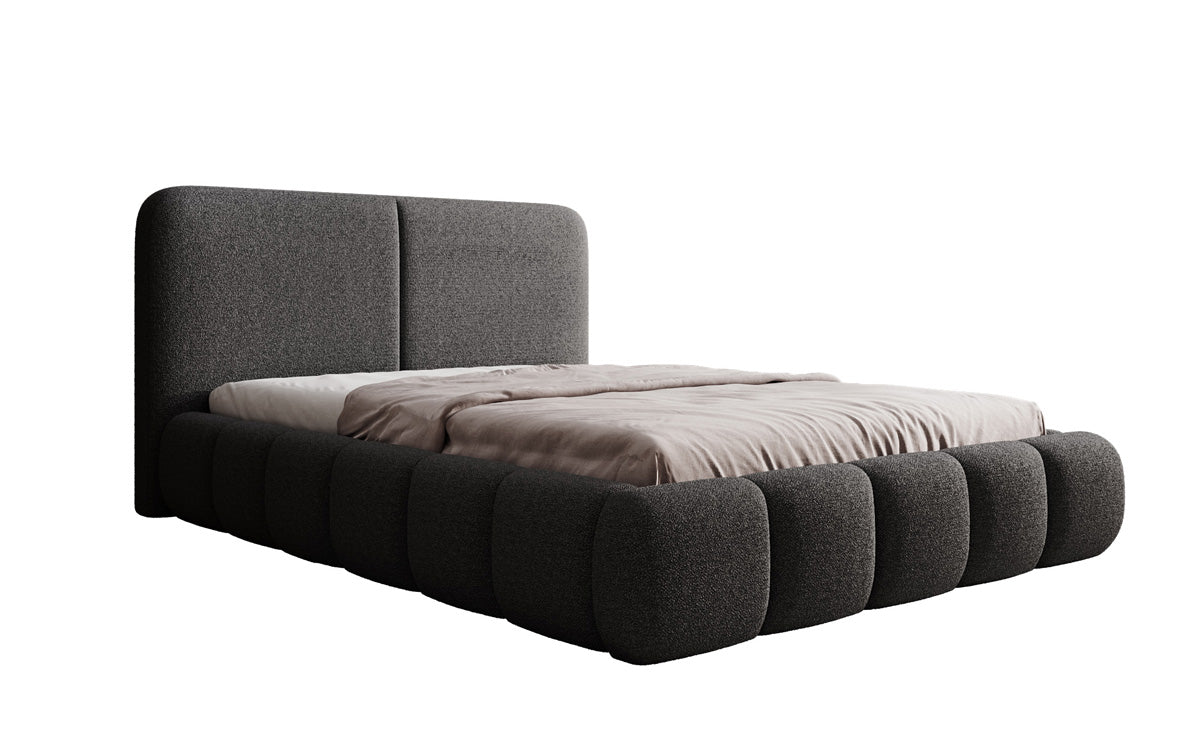 Designer Polsterbett Lolita in Bouclé mit Stauraum