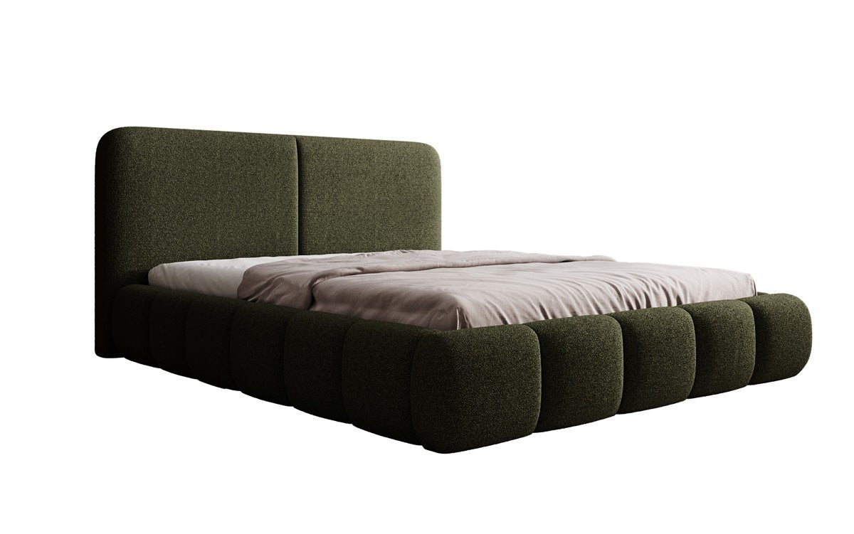 Designer Polsterbett Lolita in Bouclé mit Stauraum