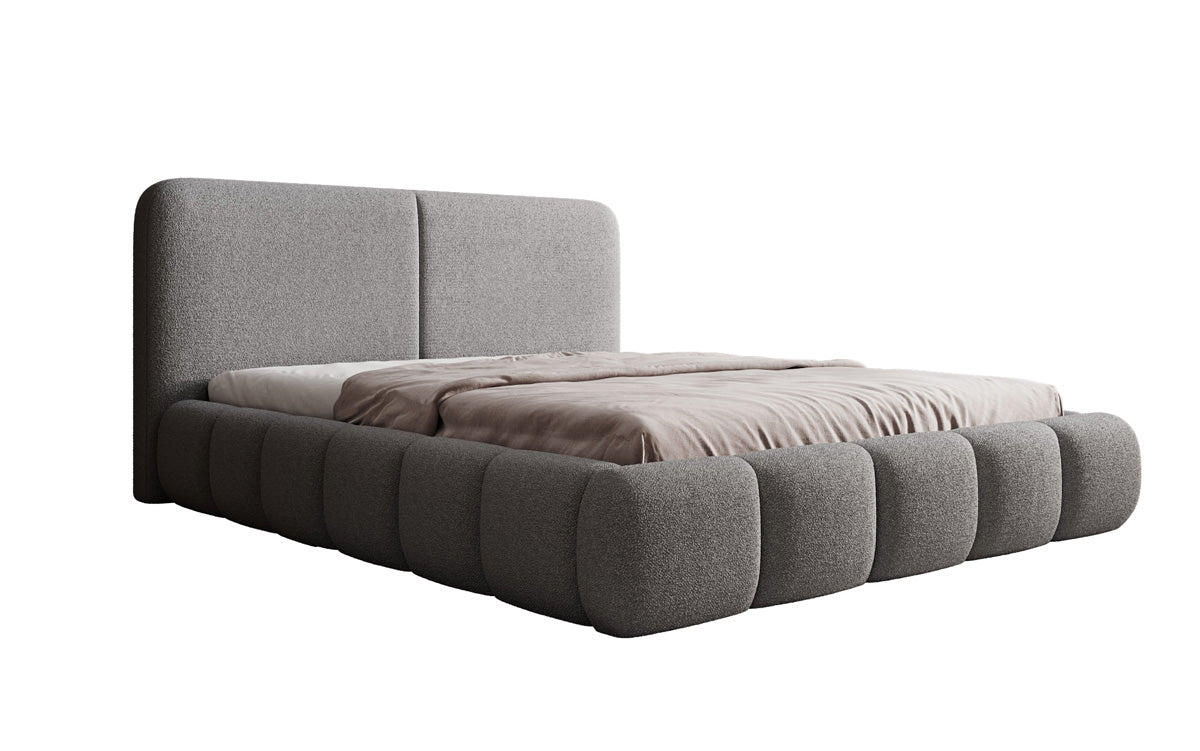 Designer Polsterbett Lolita in Bouclé mit Stauraum