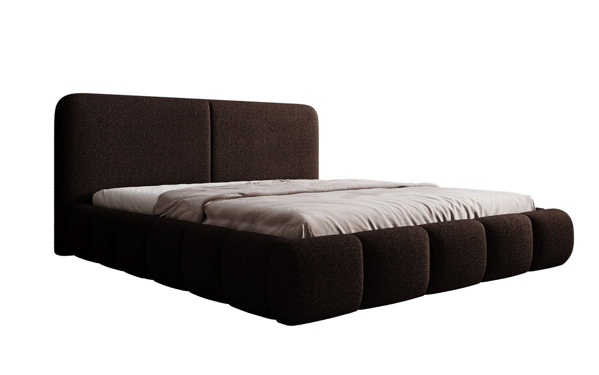 Designer Polsterbett Lolita in Bouclé mit Stauraum