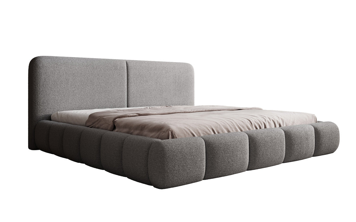 Designer Polsterbett Lolita in Bouclé mit Stauraum