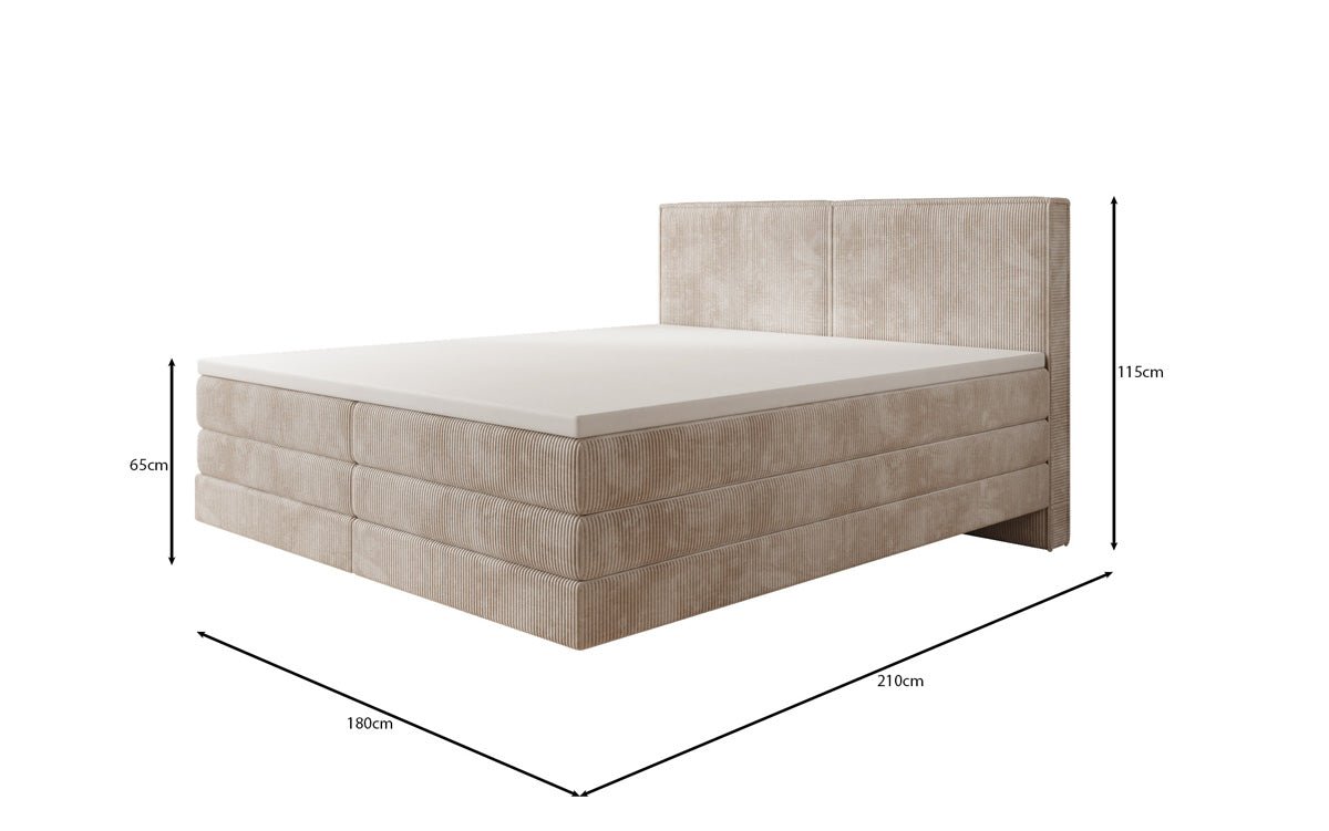 Boxspringbett Elara mit Schwebeoptik in Cord