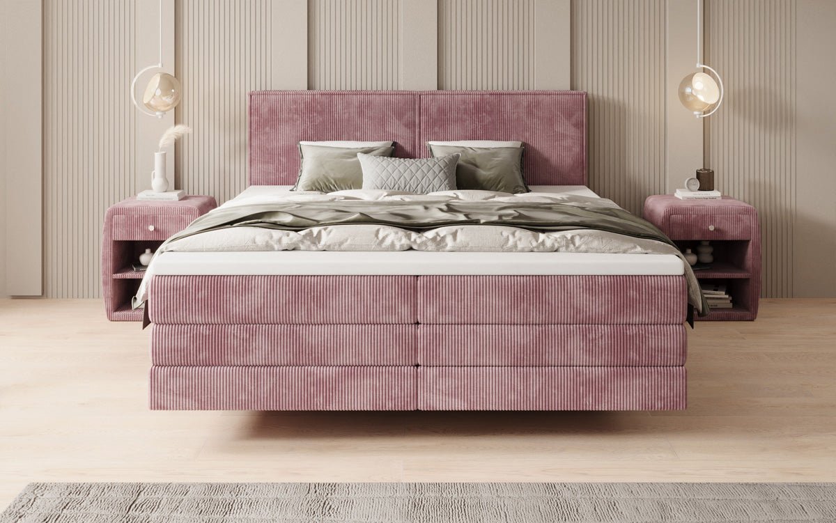 Boxspringbett Elara mit Schwebeoptik in Cord