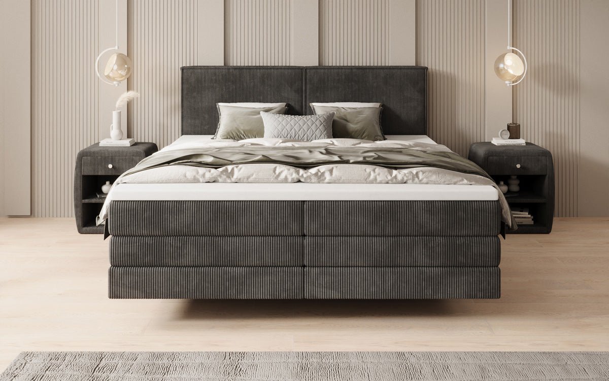 Boxspringbett Elara mit Schwebeoptik in Cord