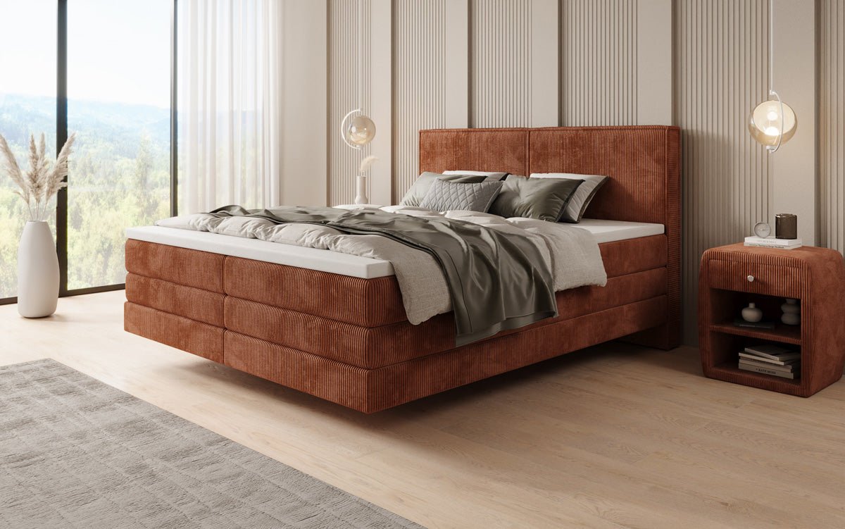 Boxspringbett Elara mit Schwebeoptik in Cord