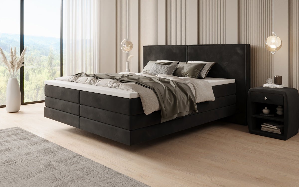 Boxspringbett Ophelia mit Schwebeoptik in Samt