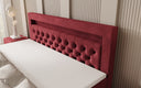 Boxspringbett Menzogna mit Schwebeoptik und LED in Samt