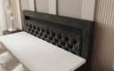 Boxspringbett Menzogna mit Schwebeoptik und LED in Samt