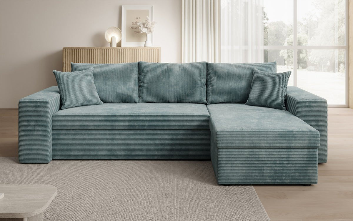 Designer Sofa Denver Cord mit Schlaf- und Klappfunktion